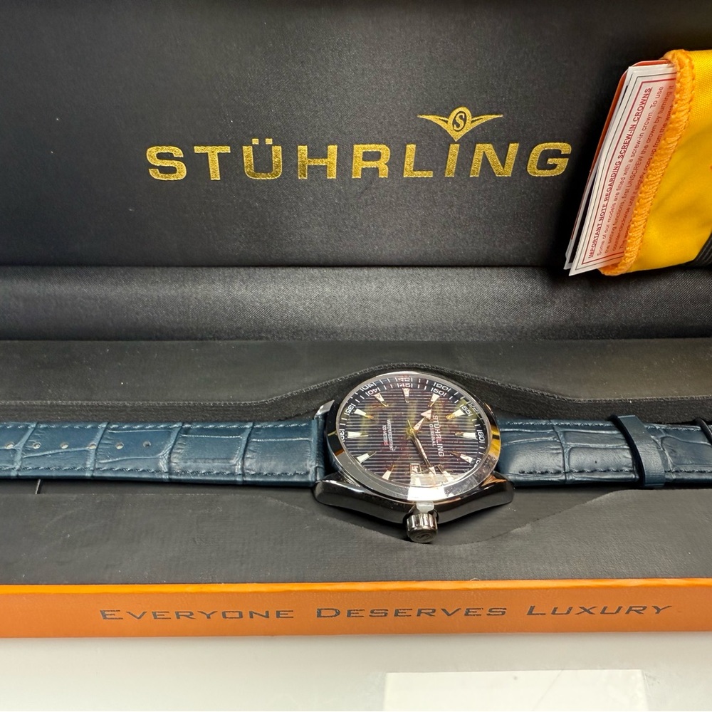 Stuhrling Original Black and Silver Watch